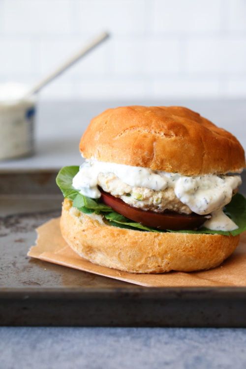 Easy Greek Chicken Burgers with Tzatziki