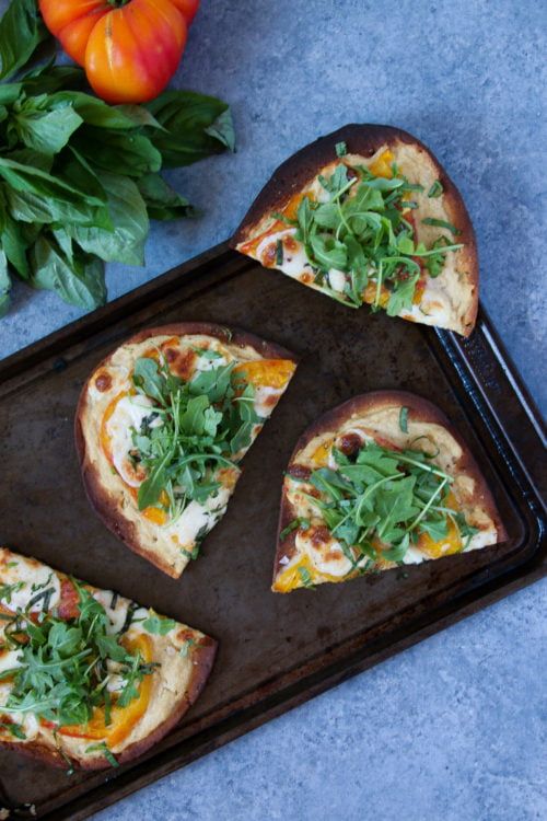 Healthy White Margherita Naan Pizzas