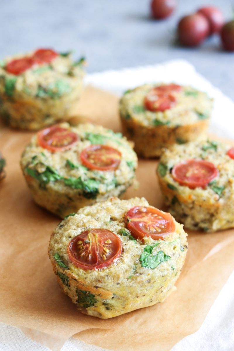 Easy Spinach and Parmesan Quinoa Muffins