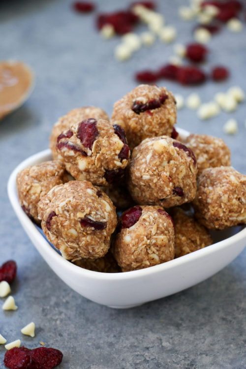 White Chocolate-Cranberry Energy Bites