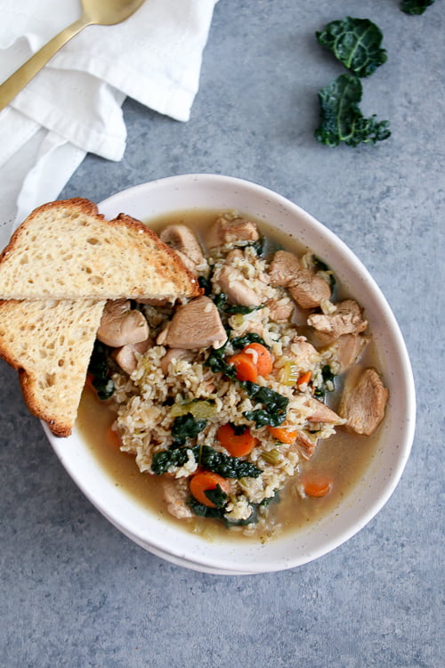 One-Pot Chicken, Kale, and Rice Soup I Edwina Clark - Registered ...